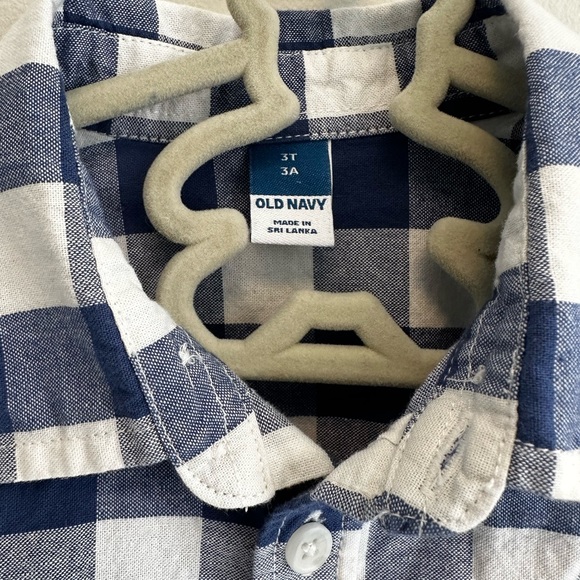Boys collared gingham button down t shirt - Picture 2 of 2